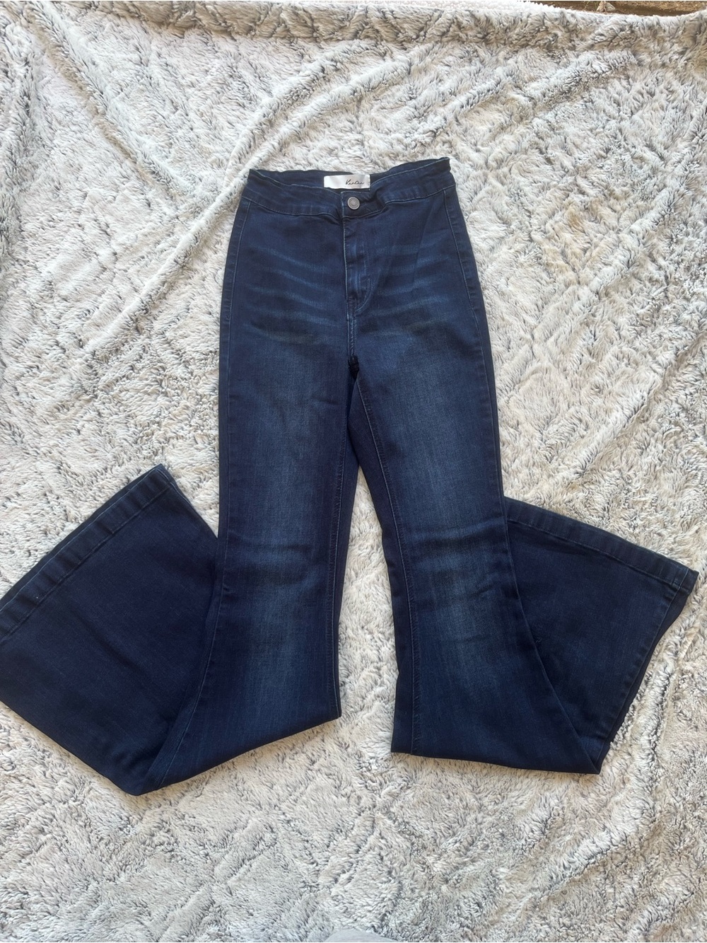 KanCan Dark Indigo Wide-Leg Flare Jeans